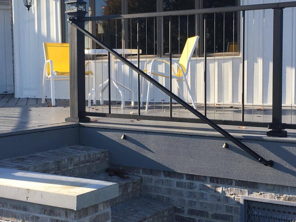 Aluminum Handrail Direct outdoor aluminum handrail on stairs