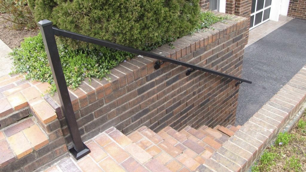 Aluminum Handrail Direct handrail on brick wall outdoors