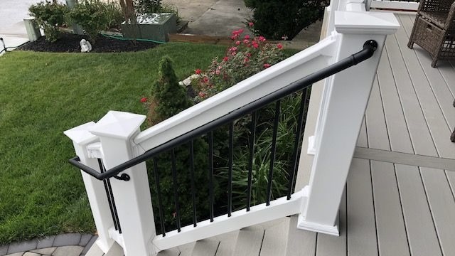 AHD handrail on steps with returns that lead to posts